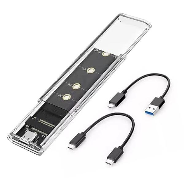 NVME M.2 to Type-C USB3.1 Transparent External Solid State Drive Adapter Enclosure