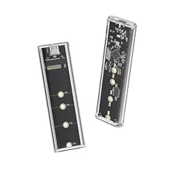 NVME M.2 to Type-C USB3.1 Transparent External Solid State Drive Adapter Enclosure