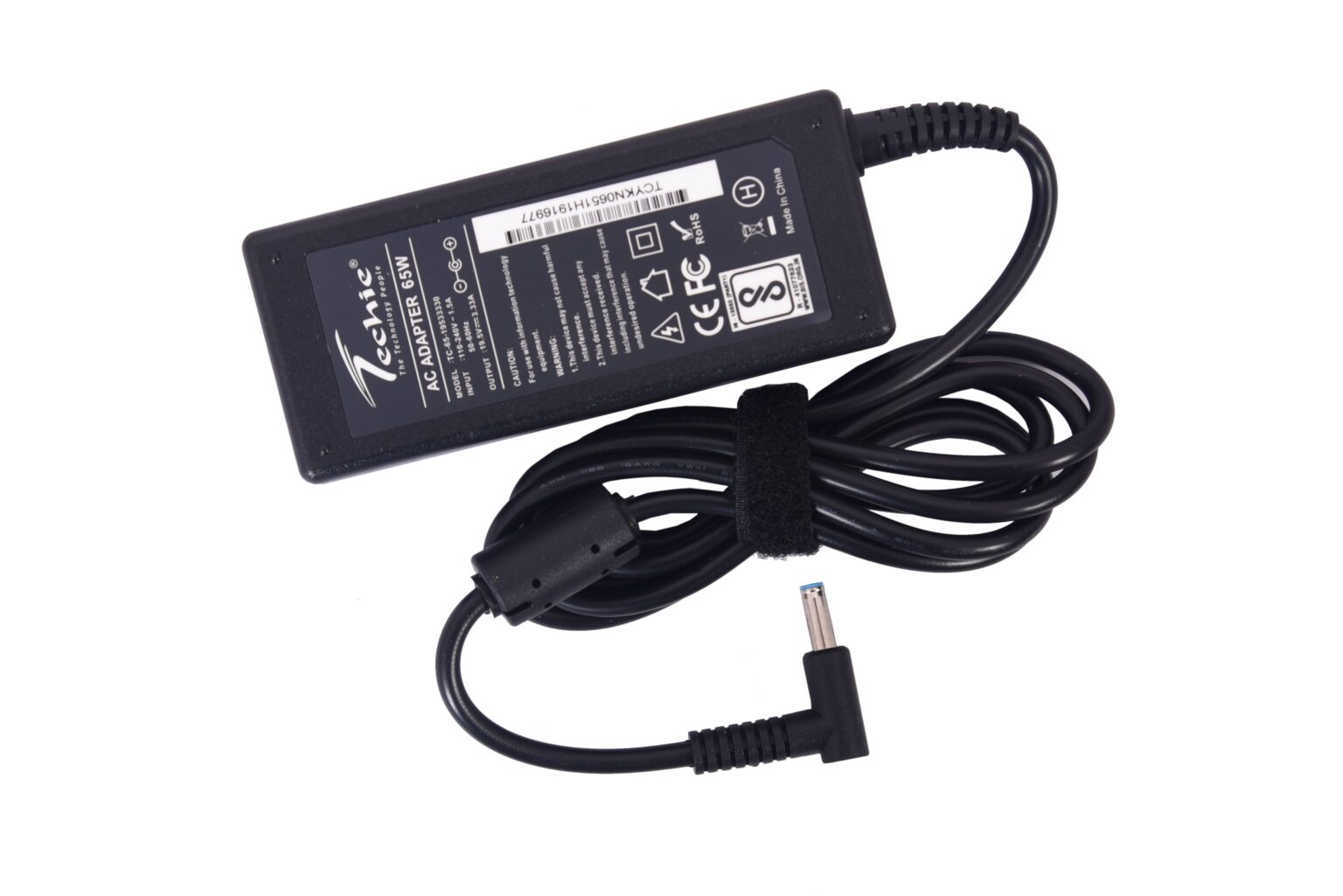 techie compatible hp 65w blue pin laptop charger